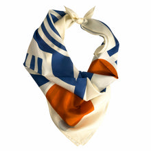 Load image into Gallery viewer, Voyager Silk - Silk Scarves - Workday Botanical Scarf | 100% Silk Bandana | Navy Rust