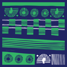 Load image into Gallery viewer, Voyager Silk - Silk Scarves - Green and Navy Striped | Silk Scarf | Women's Scarf