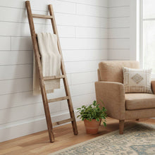 Load image into Gallery viewer, HomeRoots - 72" Six Step Rustic Weathered Grey Wood Ladder Shelf