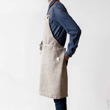 Load image into Gallery viewer, Bloomist - Washed Natural Linen and Leather Apron