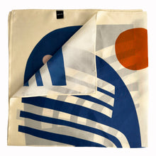 Load image into Gallery viewer, Voyager Silk - Silk Scarves - Workday Botanical Scarf | 100% Silk Bandana | Navy Rust