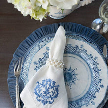 Load image into Gallery viewer, Arte Italica &amp; Crown Linen Designs - Burano Blue Dinner Plate