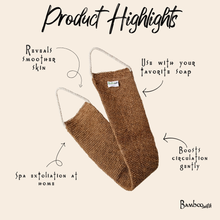 Load image into Gallery viewer, Bamboo Switch - Sisal Linen Back Exfoliating Strap | Earth Day Bestseller
