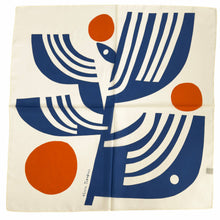 Load image into Gallery viewer, Voyager Silk - Silk Scarves - Workday Botanical Scarf | 100% Silk Bandana | Navy Rust