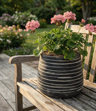 Load image into Gallery viewer, Bloomist - Ridge Terracotta Planter, Dark Charcoal Wash