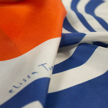 Load image into Gallery viewer, Voyager Silk - Silk Scarves - Workday Botanical Scarf | 100% Silk Bandana | Navy Rust